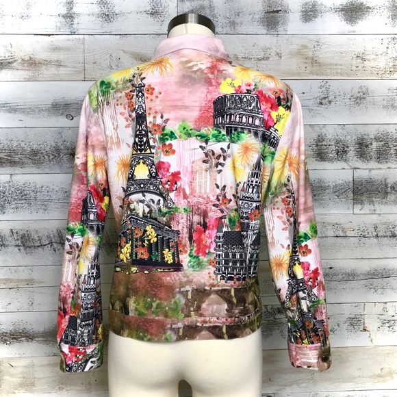 Impulse California Pink Green Stretch Jacket Top - Picture 6 of 11